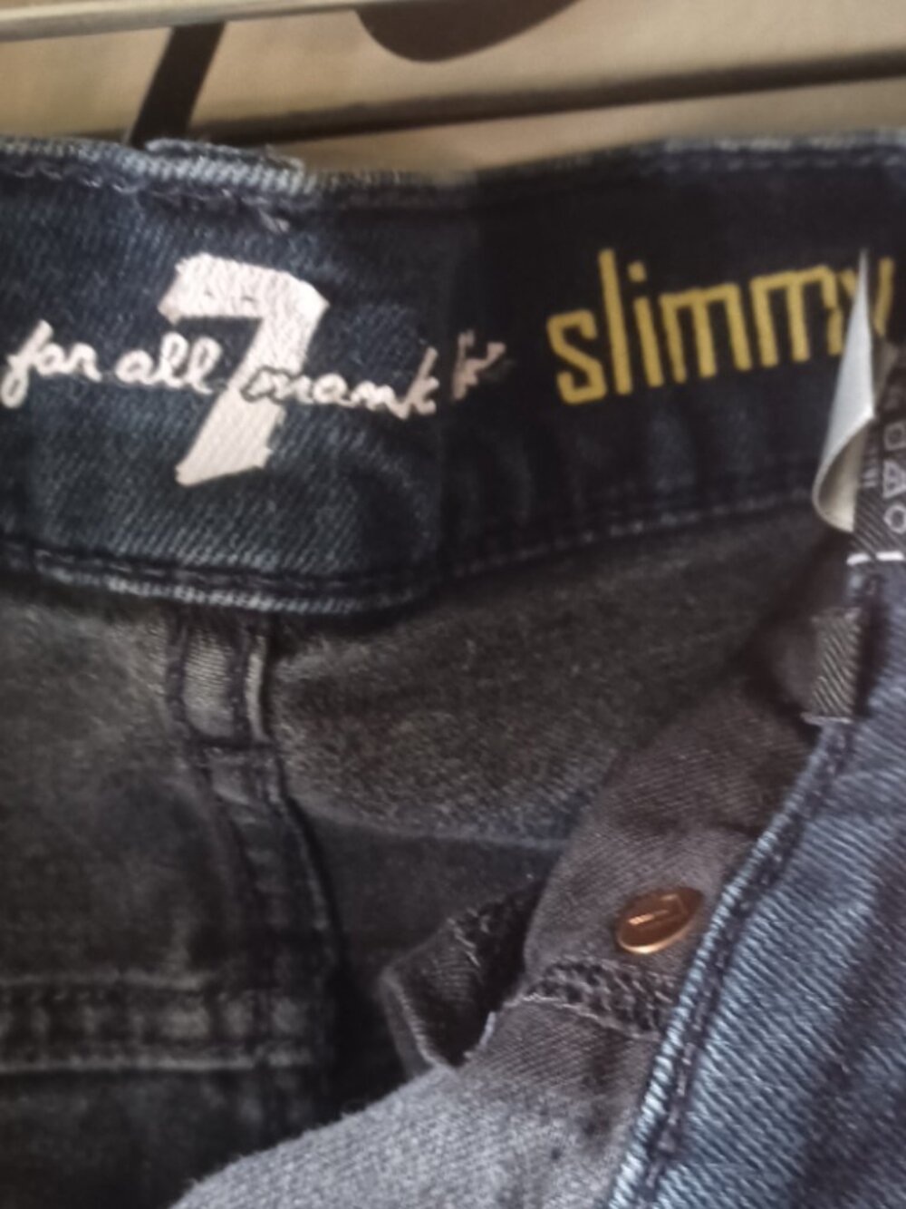 7 For all Mankind Slimmy Stretch Dark Denim Zip Fly 5 Pocket Jeans 31 - Picture 3 of 9